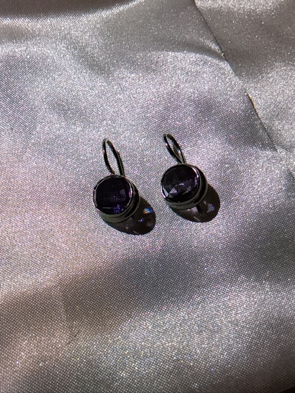 .925 Sterling Silver / Amethyst Earrings